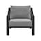 Armen Living Mongo 4 Piece Outdoor Patio Furniture Set in Black Aluminum with Gray Cushions 840254332423 - alternate 6